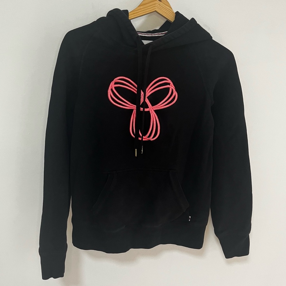TNA Hoodie Black with Large pink Logo on chest size small